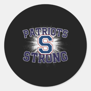 Parkersburg South Patriots Logo Strong Flag Hs  Classic Round Sticker