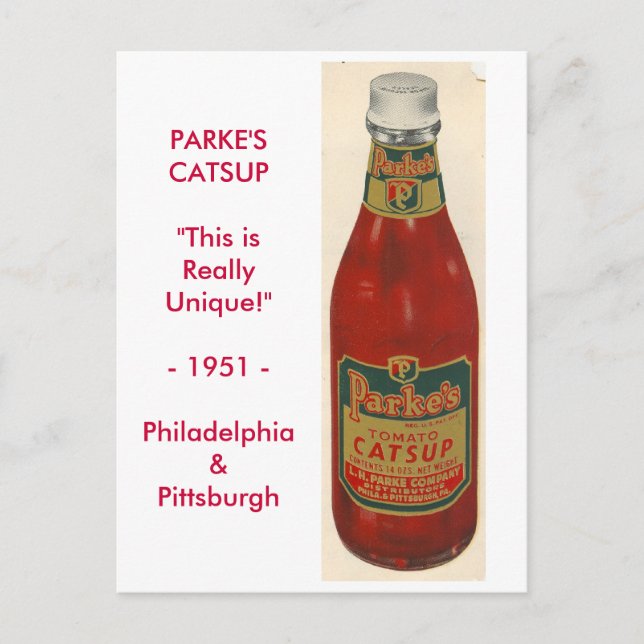 PARKE'S CATSUP POSTCARD (Front)