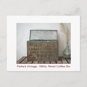 Parke's Vintage Retail 1890s Coffee Bin Postcard