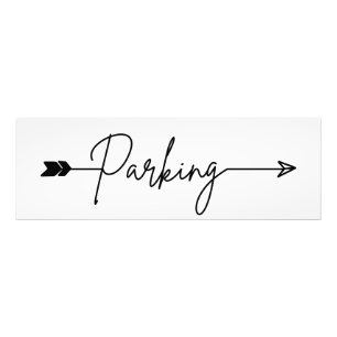 Parking direction sign right, party arrow Poster