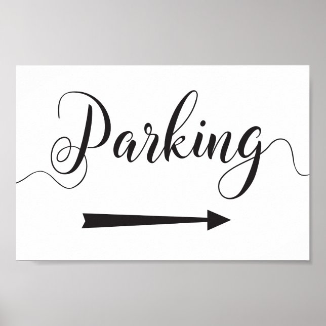 Parking Directions Sign Right Arrow for Weddings (Front)