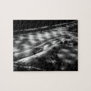 Parking Lot in Black and White Jigsaw Puzzle