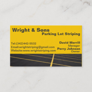 Parking lot striping business card