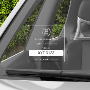 Parking Permit Vehicle ID Custom Text Car Truck
