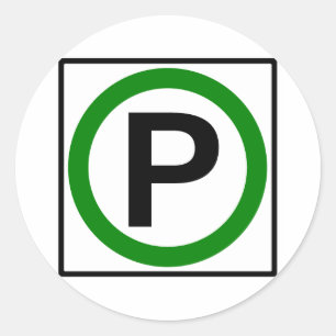 Parking Permitted Highway Sign Classic Round Sticker