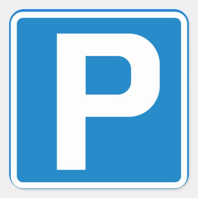 Parking Sign Square Sticker (Front)