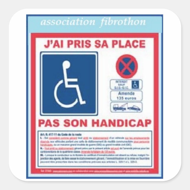 parking sticker2 square sticker (Front)