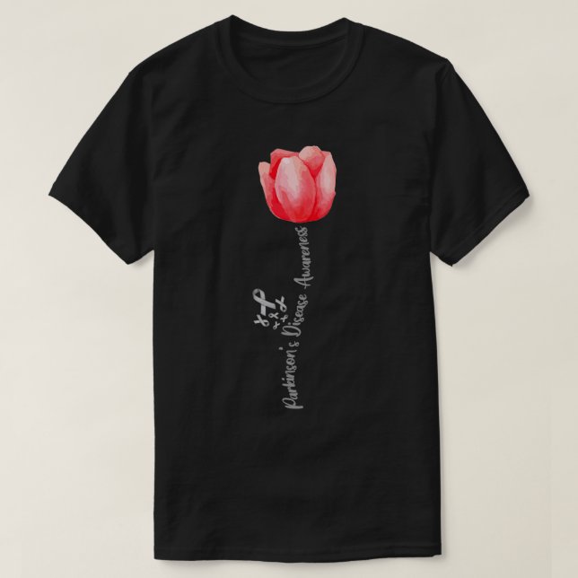 Parkinson Disease Awareness Tulip  April National  T-Shirt (Design Front)