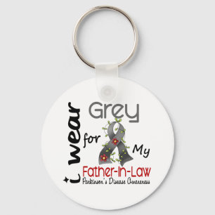 Parkinson Disease I Wear Grey For My Father-In-Law Key Ring