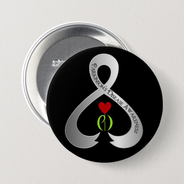 Parkinson"s Awareness Ribbon   7.5 Cm Round Badge (Front & Back)