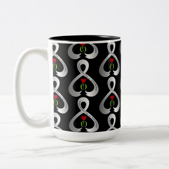 Parkinson"s Awareness Ribbon   Two-Tone Coffee Mug (Left)