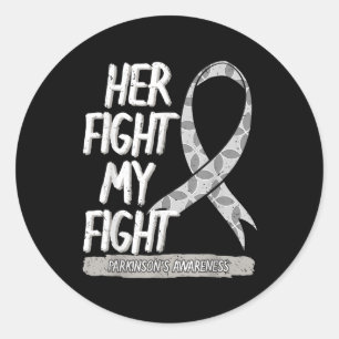 Parkinsons Awareness Grey Ribbon Idiopathic Shakin Classic Round Sticker
