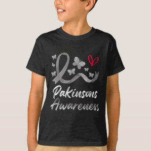 Parkinsons Awareness Ribbon Butterflies Heart Heal T-Shirt