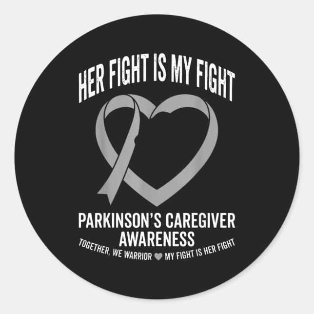 Parkinson's awareness support squad grey ribbon  classic round sticker (Front)