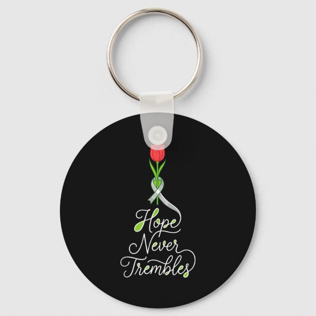 Parkinson's awareness support squad grey ribbon key ring (Front)