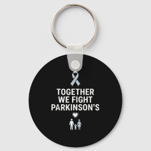 Parkinson's awareness support squad grey ribbon key ring