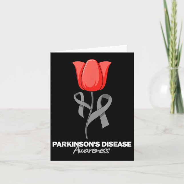 Parkinsons Disease Awareness April Month Red Tulip Card (Front)