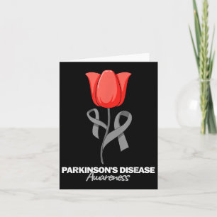 Parkinsons Disease Awareness April Month Red Tulip Card