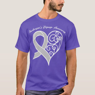 Parkinsons Disease Awareness Heart Ribbon Gift Val T-Shirt