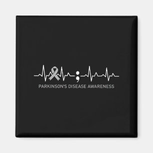 Parkinsons Disease Awareness Heartbeat - We Fight Magnet