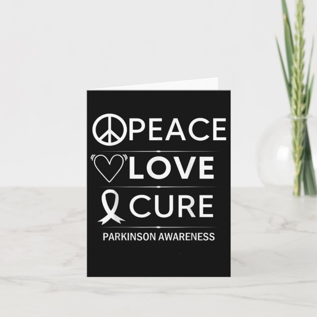 Parkinsons Disease Awareness Peace Love Cure Card (Front)