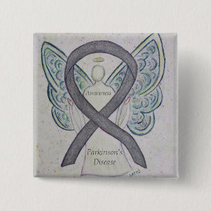Parkinson's Disease Awareness Ribbon Angel Art Pin