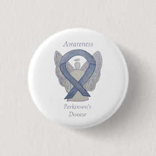 Parkinson's Disease Awareness Ribbon Angel Art Pin