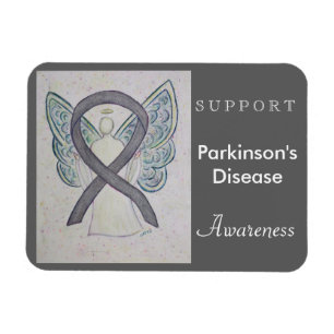 Parkinson's Disease Awareness Ribbon Angel Magnet