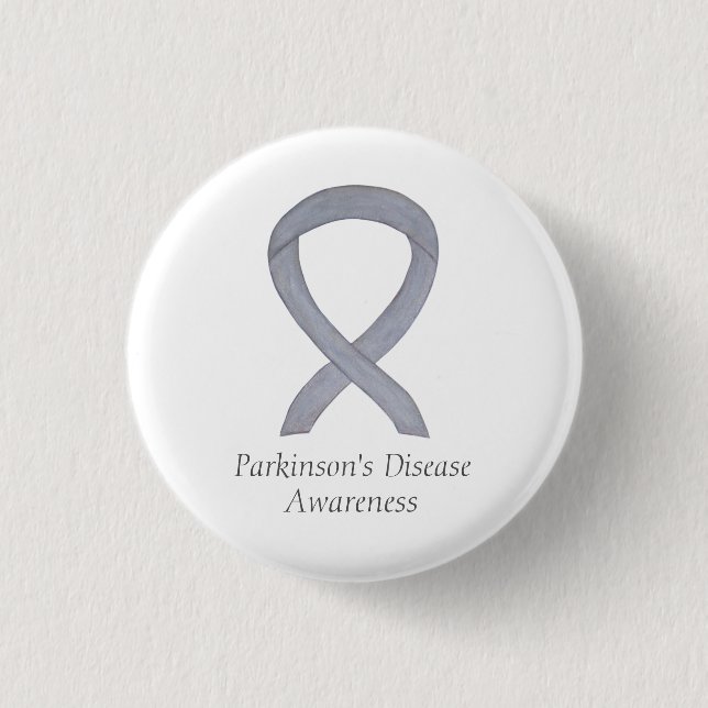 Parkinson's Disease Awareness Ribbon Art Pin (Front)