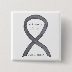 Parkinson's Disease Awareness Ribbon Art Pin