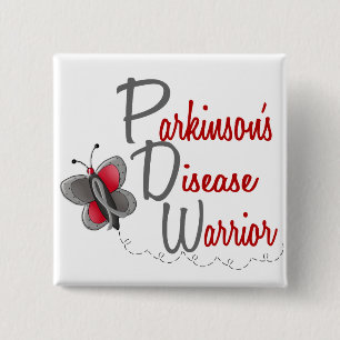 Parkinson's Disease Butterfly 2 Warrior 15 Cm Square Badge