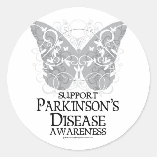 Parkinson's Disease Butterfly Classic Round Sticker