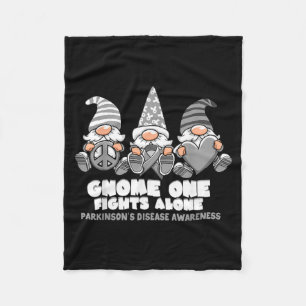 Parkinsons Disease Gnome Wearing A Fight Alone Fleece Blanket