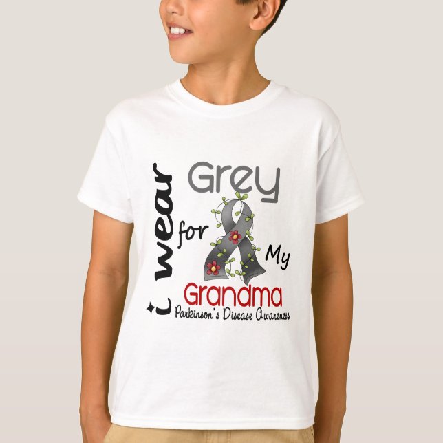 Parkinsons Disease I Wear Grey For My Grandma 43 T-Shirt (Front)