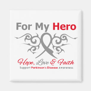 Parkinsons Disease Tribal Ribbon Hero Magnet