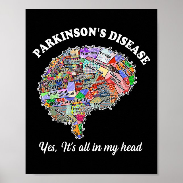 Parkinsons Disease,yes,its All In My Head Brain Pa Poster (Front)