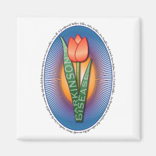 Parkinsons Help Find a Cure Tulip with Quote Magnet