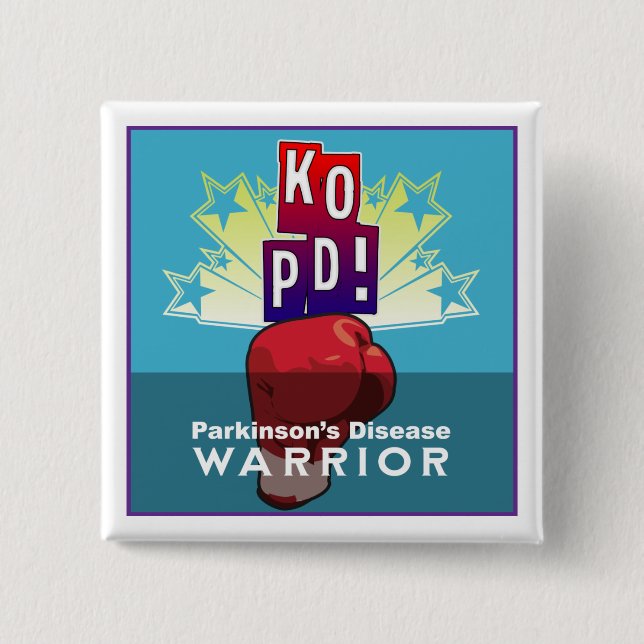 Parkinson's KO Warrior sq 15 Cm Square Badge (Front)