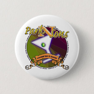 Parkinsons Martini Bar wCircle Always Shaken 6 Cm Round Badge
