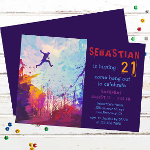 Parkour 21st Birthday Urban Freerunning Party Invitation
