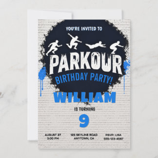 Parkour Birthday Party Invitation