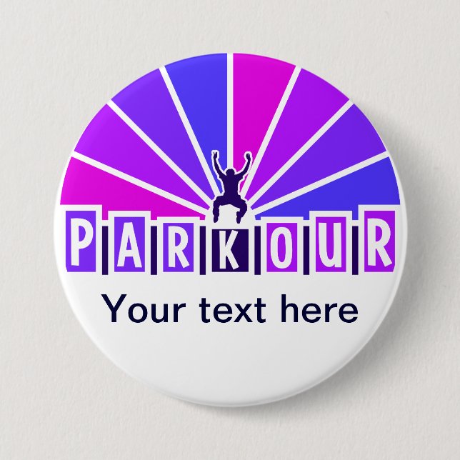 PARKOUR button, customise 7.5 Cm Round Badge (Front)