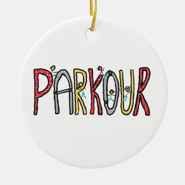 Parkour Ceramic Tree Decoration (Front)