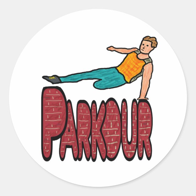 Parkour Classic Round Sticker (Front)
