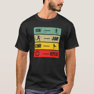 Parkour flip clothes men run jump climb repeat fre T-Shirt