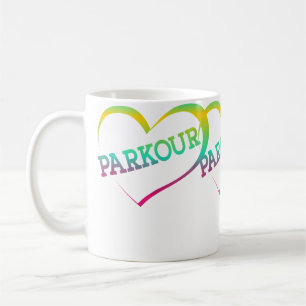 Parkour Free Running Traceur Girl Watercolor Heart Coffee Mug