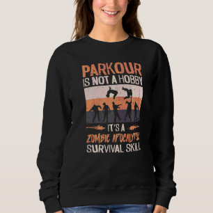 Parkour Free Running Traceur Zombie Vintage Retro Sweatshirt