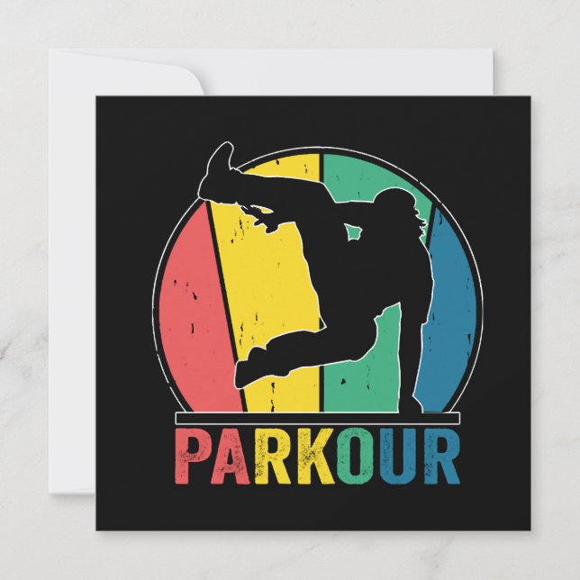 Parkour Free Running Training Traceur Retro  Invitation (Front)