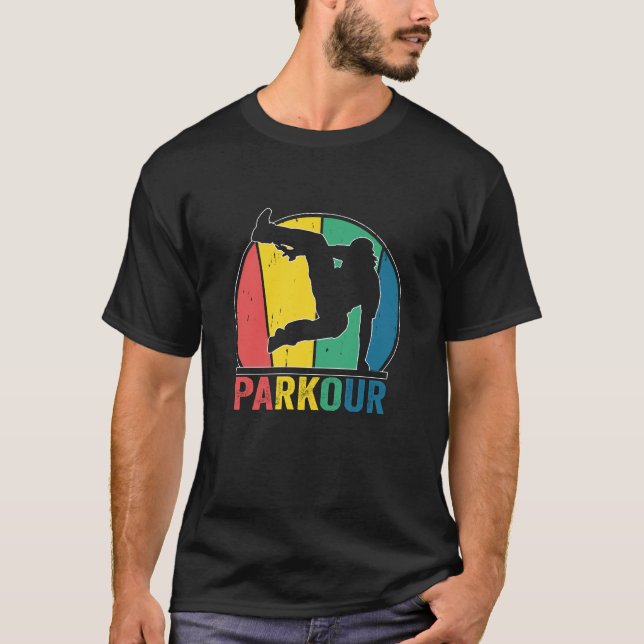 Parkour Free Running Training Traceur Retro  T-Shirt (Front)