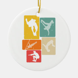 Parkour Freerunner Traceur Retro Freerunning Ceramic Tree Decoration